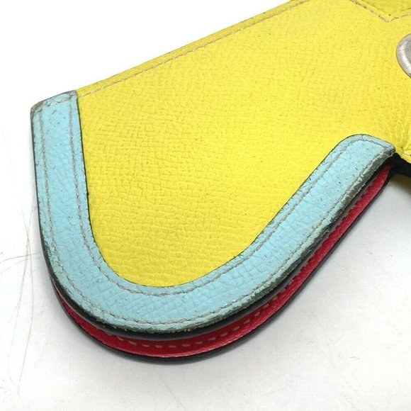 AUTHENTIC HERMES Horse Camaiueu Key ring charm Bag Charm Key Holder Epsom - Picture 6 of 8